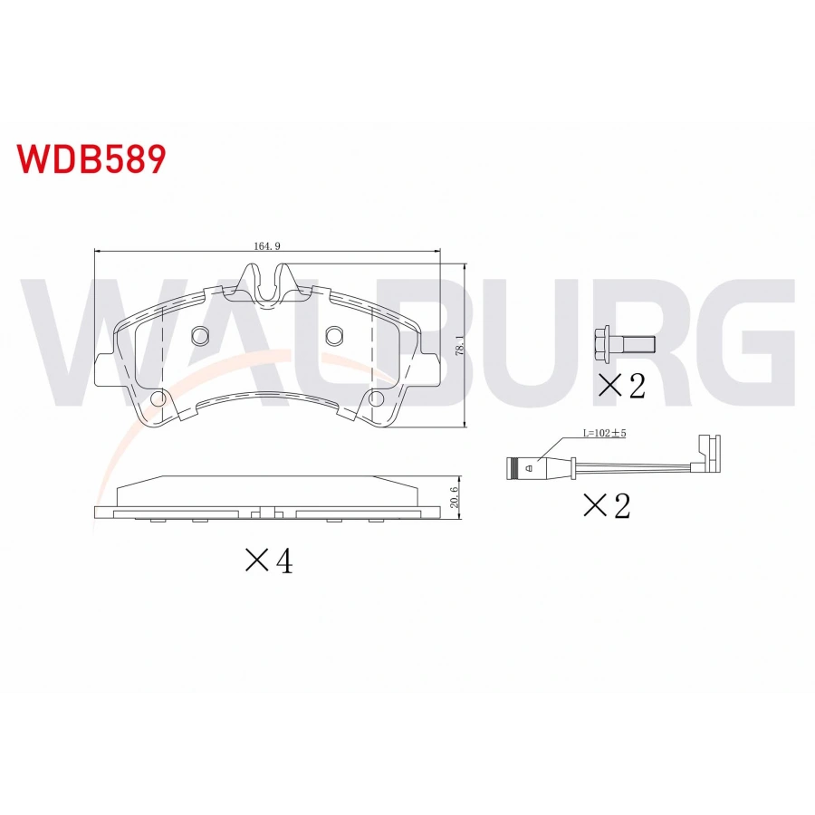 FREN BALATA ARKA FISLI MERCEDES SPRINTER 5T (906) 515 CDI CIFT TEKER 2006-2009/ VW CRAFTER 30-35 2.5 TDI CIFT TEKER 2006-2016 / CRAFTER 30-35 2.0 TDI CIFT TEKER 2006-2016
