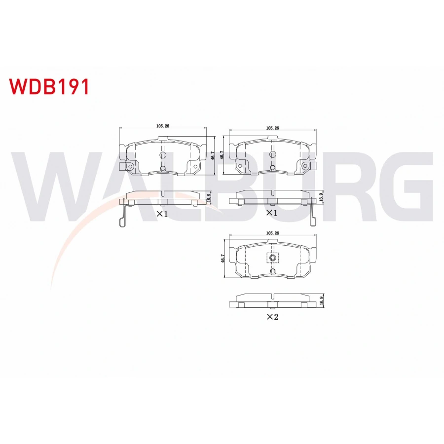 FREN BALATA ARKA IKAZLI NISSAN ALMERA I 2.0 D 1995-2000/ ALMERA II 1.5 DCI 2000-2007/ PRIMERA 1.6i 16v 1996-2001/ 2.0i 16v 1996-2001 / MAXIMA III (A32) 2.0i V6 24v 1995-2000