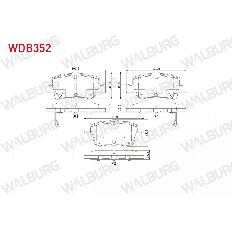 FREN BALATA ARKA IKAZLI TOYOTA COROLLA 1.4 D 2007-2012/ COROLLA 1.4 D-4D 2007-2012/ COROLLA 1.33 2007-2012/ COROLLA 1.4 VVT-I 2007-2012/ AURIS 1.4 D-4D 2007-2012/ AURIS 1.33 DUAL-VVT-I 2007-2012