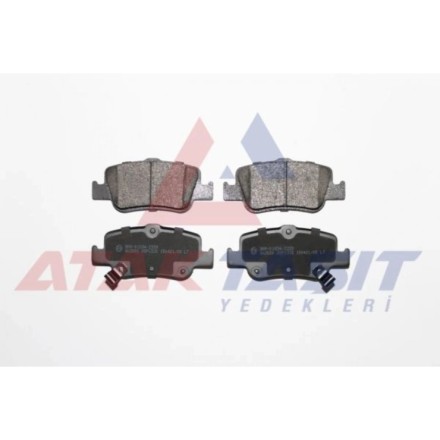 FREN BALATA ARKA IKAZLI TOYOTA COROLLA 1.4 D 2007-2012/ COROLLA 1.4 D-4D 2007-2012/ COROLLA 1.33 2007-2012/ COROLLA 1.4 VVT-I 2007-2012/ AURIS 1.4 D-4D 2007-2012/ AURIS 1.33 DUAL-VVT-I 2007-2012