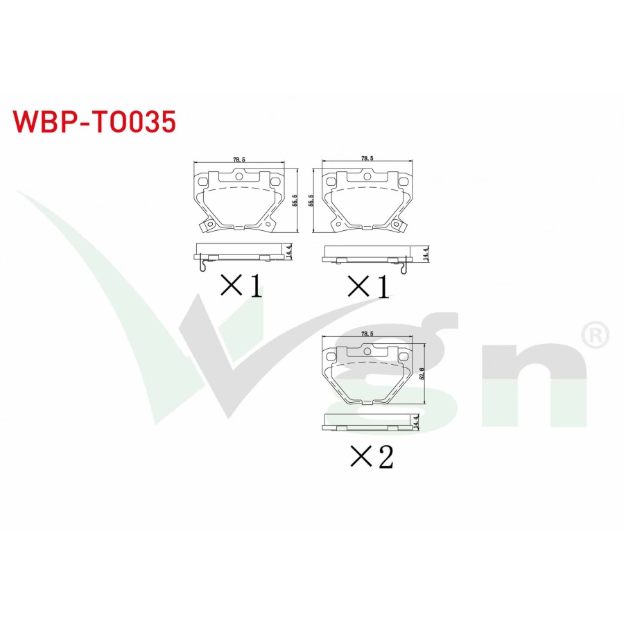 FREN BALATA ARKA IKAZLI TOYOTA YARIS (_CP10) 1.0i 1999-2005 / YARIS (_CP10) 1.3i 1999-2005 / YARIS (_CP10) 1.5 VVT-I 1999-2005 / YARIS (_CP10) 1.4 D-4D 1999-2005