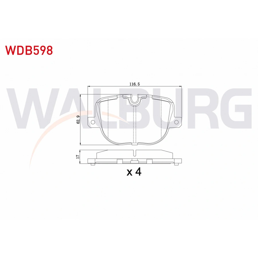 FREN BALATA ARKA LAND ROVER DISCOVERY IV (LA) 3.0 TD 4X4 2010-/ RANGE ROVER IV (LG) 3.0 TD 4X4 2012-/ RANGE ROVER IV (LG) 5.0 V8 4X4 2012-