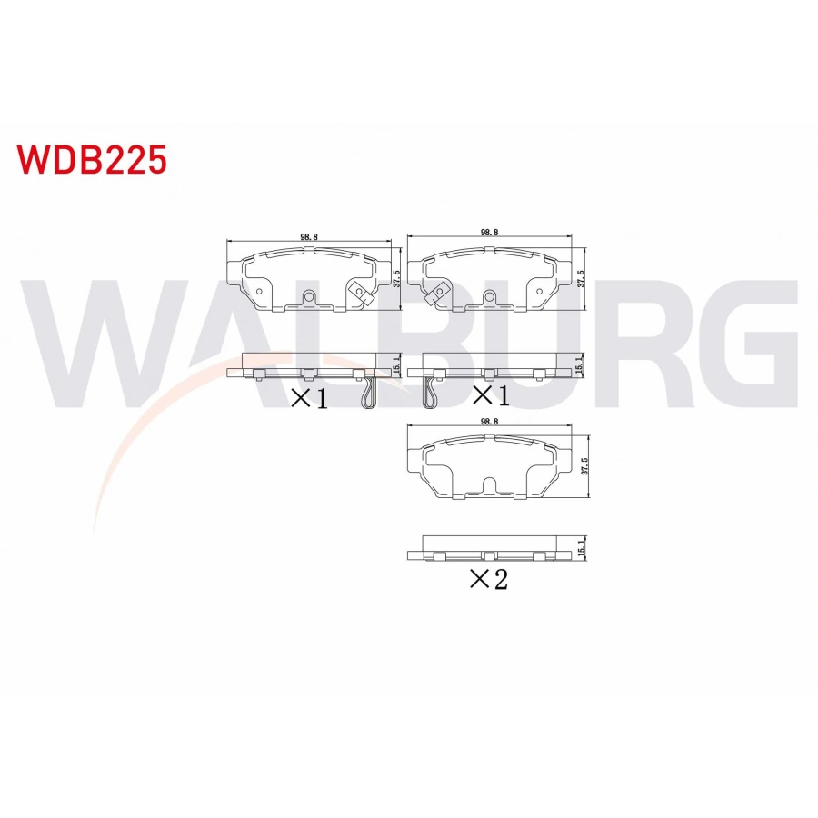 FREN BALATA ARKA MITSUBISHI CARISMA (DA) 1.8 GDI IKAZLI 14.20-15.00mm 1995-2006