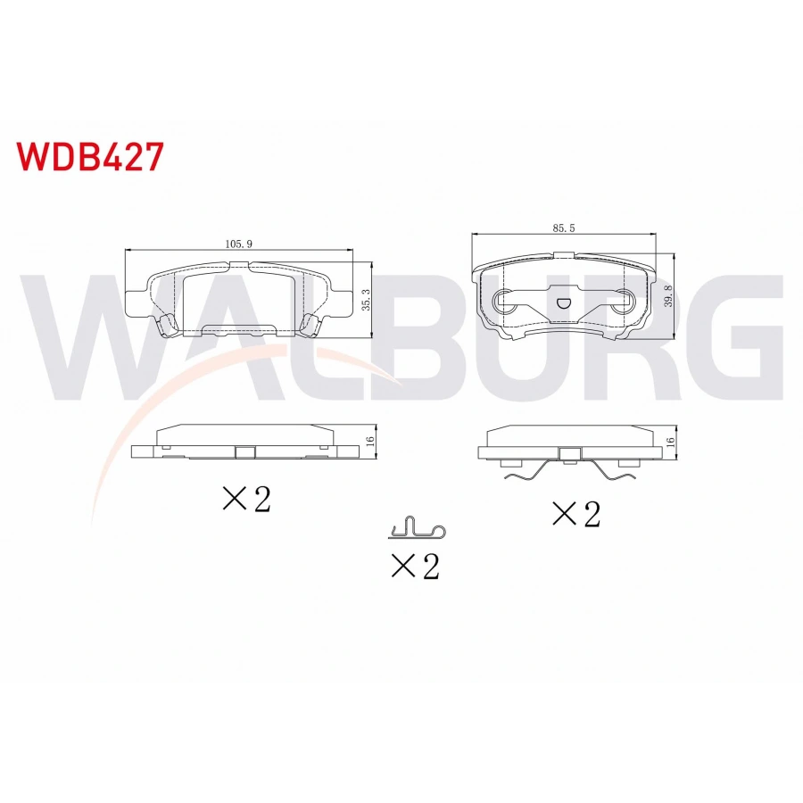 FREN BALATA ARKA MITSUBISHI LANCER VII 1.3 2003-2007/ LANCER 2.0 2007- / OUTLANDER I 2.0 2001-2006/ OUTLANDER II 2.0 DI-D 2006-2012/ JEEP COMPASS 2.0 CRD 2006-/ PEUGEOT 4007 2.2 HDI 2007-