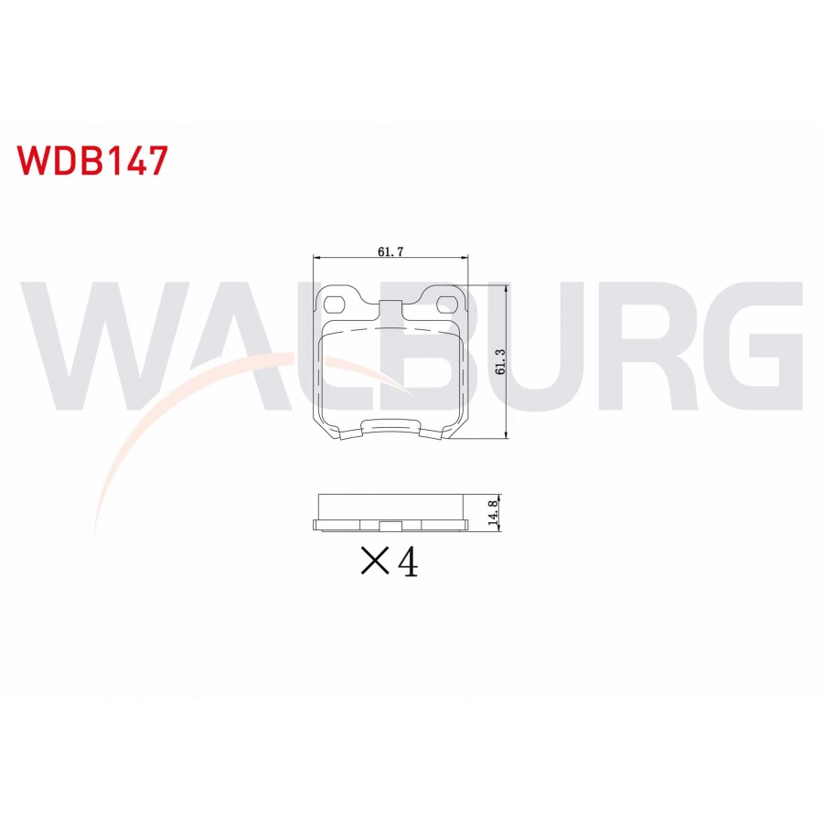 FREN BALATA ARKA OPEL VECTRA B 1.6i 1995-2003/ VECTRA B 2.0i 1995-2003/ VECTRA B 2.0 DTI 1995-2003/ VECTRA B 2.5 V6 1995-2003/ VECTRA B 2.0 DI 1995-2003/ OMEGA A 3.0i 1986-1994