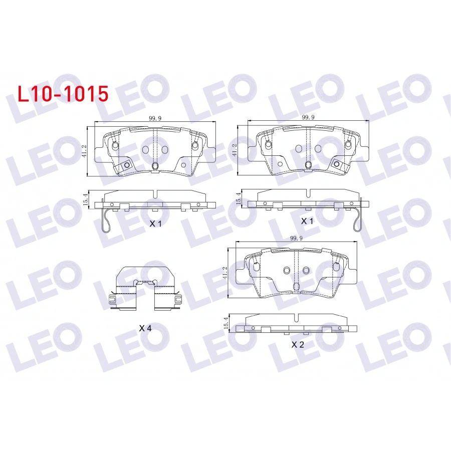 FREN BALATA ARKA TEL DELIKLI HYUNDAI ACCENT BLUE 1.4 - 1.6 CRDI 2012-/ ELANTRA 1.6 CRDI - 1.6 D-CVVT 2015-/ I30 1.6 CRDI 2016-/ KIA RIO III 1.4 CRDI 2011-2014 / SSANGYONG TIVOLI 1.6, 1.6 XDI 2015-