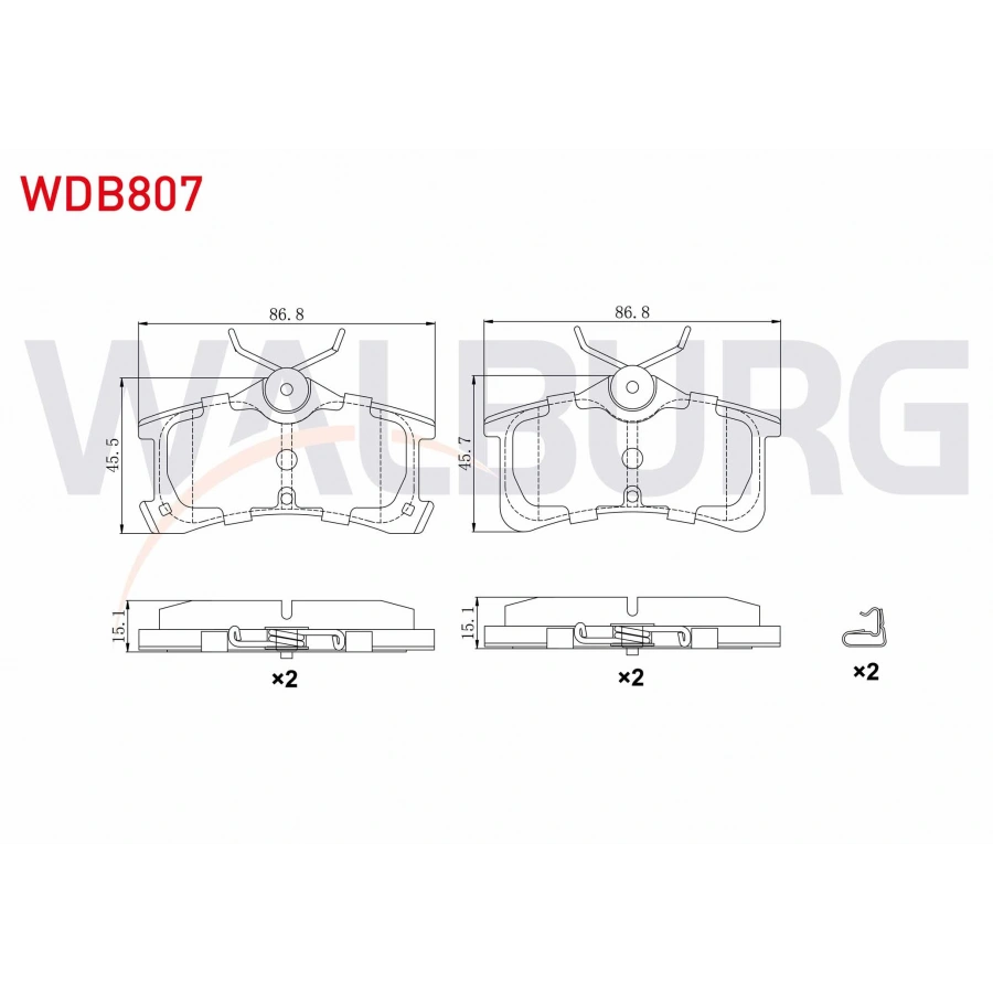 FREN BALATA ARKA TOYOTA AVENSIS (T22) 2.0 D-4D 1997-2003
