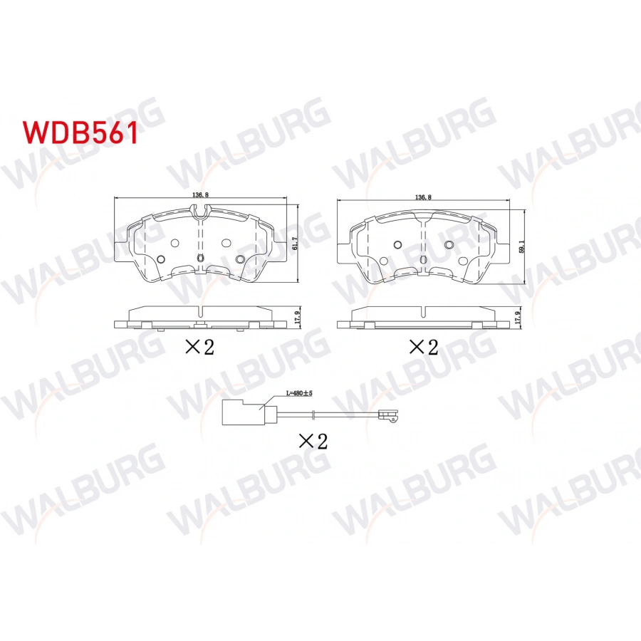 FREN BALATA FISLI ARKA FORD TOURNEO CUSTOM (V362) 2.2 TDCI 17.6mm 2012-