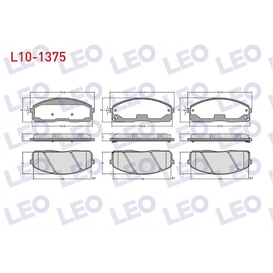 FREN BALATA IKAZLI ON HYUNDAI H100 (KAMYONET) 2.5 D 16.5mm 2004-