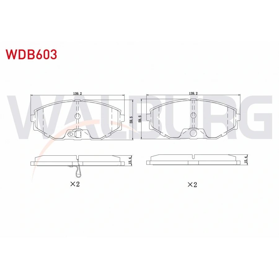 FREN BALATA IKAZLI ON NISSAN MAXIMA QX (A33) 2.0i V6 24v 1999-2003/ MAXIMA QX (A33) 3.0i V6 24v 1999-2003/ MAXIMA QX 2.0 1994-2000/ MAXIMA QX (A32) 3.0 1994-2000