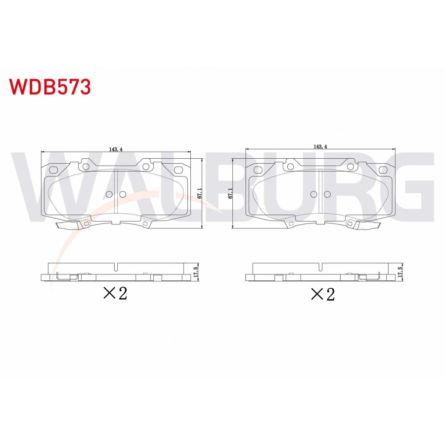 FREN BALATA IKAZLI ON TOYOTA HI-LUX PICK UP (TGN1_, GGN2_, GGN1_, KUN2_, KUN1_) 2.5 D-4D 17.20mm 2005-