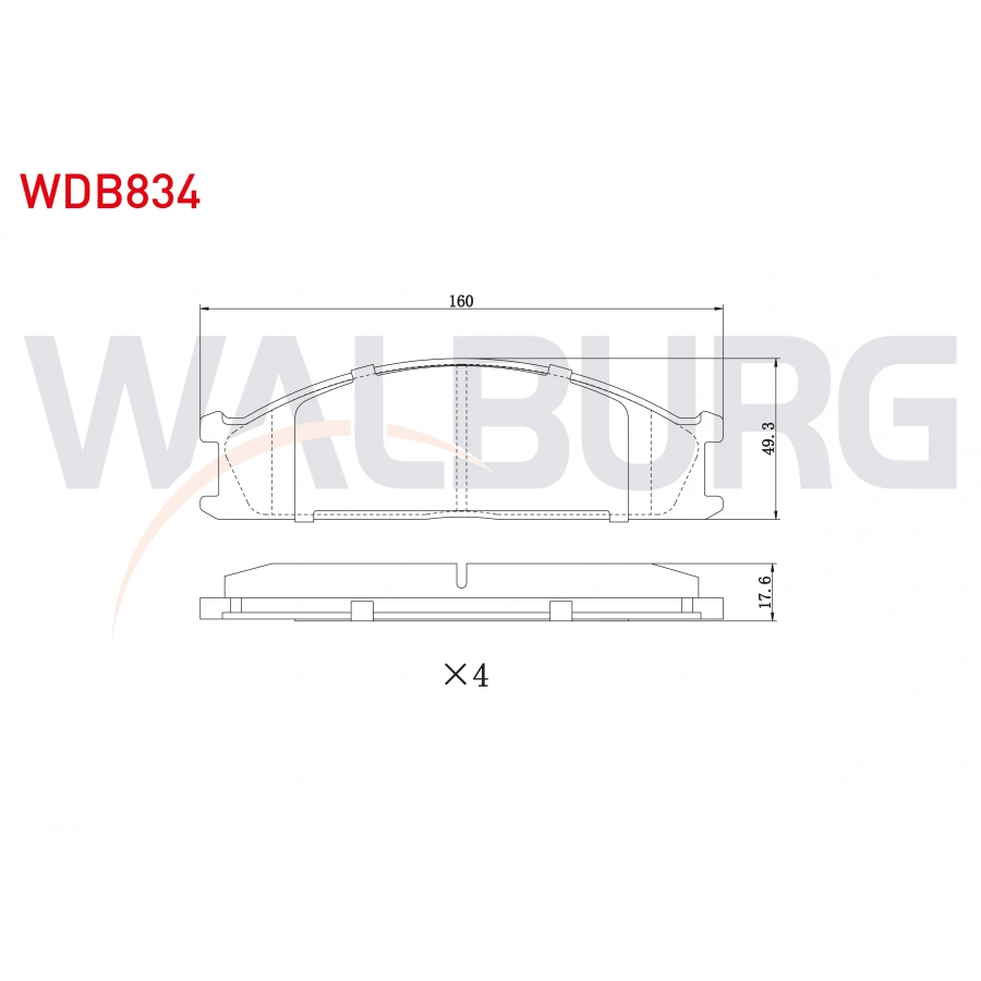 FREN BALATA ON 17mm NISSAN PICK UP NP300 SKYSTAR 2.5 DCI 2008-/ TERRANO I (WD21) 2.7 TD 1986-1996/ PICK UP (D21) 2.5 D 1985-1998/ PICK UP (D22) 2.5 D 1998-