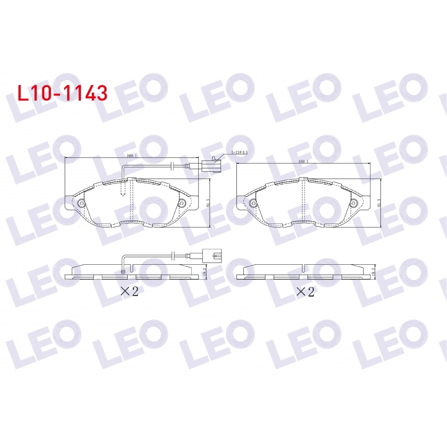 FREN BALATA ON CIFT FISLI FIAT DUCATO 2.3 MJT 2006-2014/ JUMPER III 2.2 HDI 2006-2014 / BOXER III 2.2 HDI 2006-2014