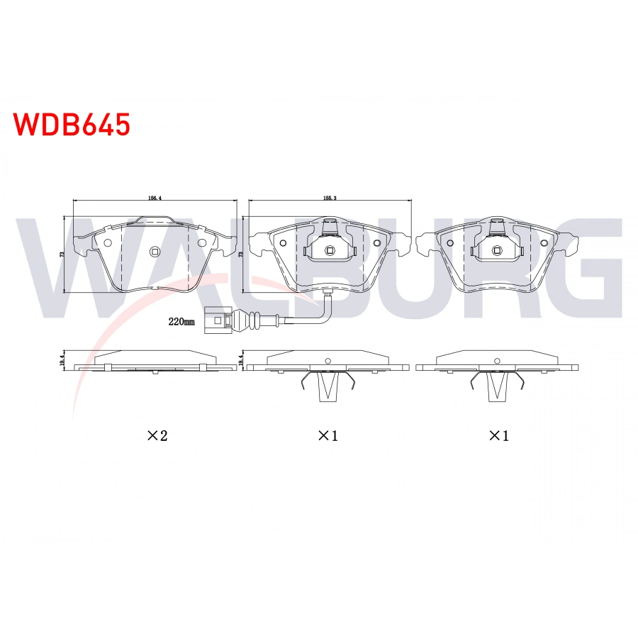 FREN BALATA ON FISLI AUDI TT (8J3) 2.0 TDI 2006-2013 / (8J3) 2.0 TFSI 2006-2013 / (8J3) 1.8 TFSI 2006-2013 / VW GOLF VI 2.0 TDI 2008-2013 / GOLF VI 2.0 TSI 2008-2013
