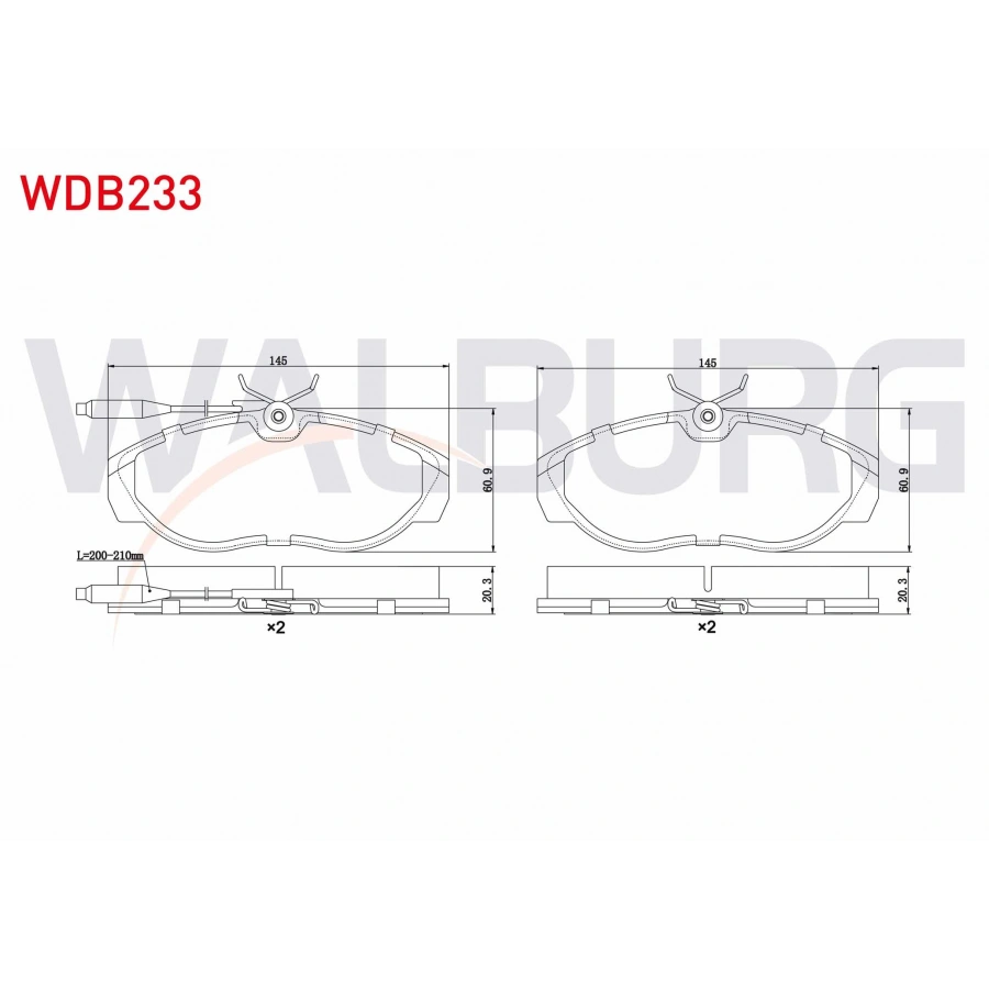 FREN BALATA ON FISLI FIAT DUCATO 2.5 D 1994-2002 / DUCATO 2.0 JTD 1994-2002 / DUCATO 2.8 JTD 1994-2002 / BOXER I 2.5 D 1994-2002 / JUMPER I 2.8 TDI 1994-2002 / JUMPER I 2.5 D 1994-2002