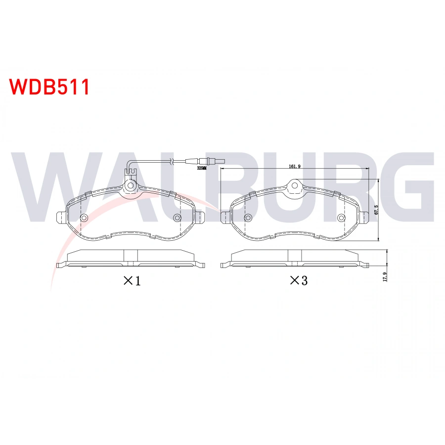 FREN BALATA ON FISLI FIAT SCUDO (270) 1.6 MJT 2007-/ SCUDO 2.0 MJT 2007-/ CITROEN JUMPY II 1.6 HDI 2006-/JUMPY II 2.0 HDI 2006-/ PEUGEOT EXPERT 1.6 HDI 2007-/ EXPERT 2.0 HDI 2007-