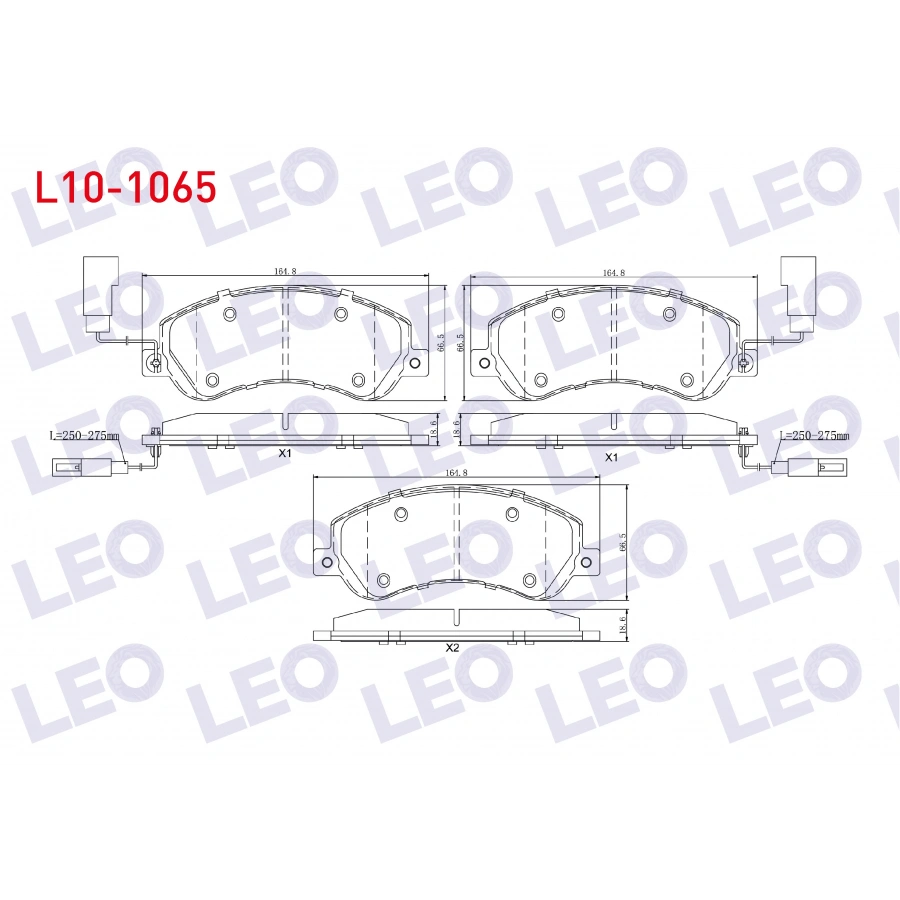 FREN BALATA ON FISLI FORD TRANSIT (V347) 2.4 TDCI - 3.2 TDCI (ARKADAN ITISLI) 2006-2014 / TRANSIT (V348) 2.2 TDCI - 3.2 TDCI 2006-2014 / VW AMAROK 2.0 TDI - 2.0 BITDI - 2.0 TSI 2010-
