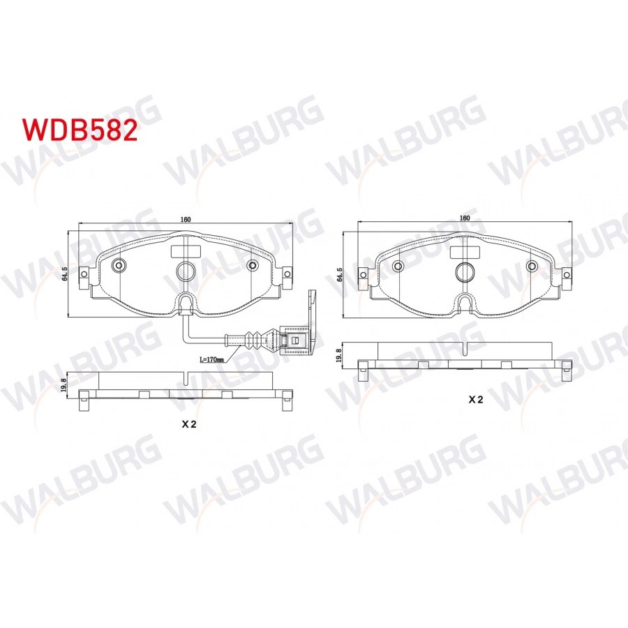FREN BALATA ON FISLI GOLF VII (5G1) 1.2 TSI 2012-/ 1.4 TSI 2012-/ 1.6 TDI 2012-/ PASSAT 1.6 TDI 2014-/ TIGUAN 1.6 TDI 2016-/ AUDI A3 1.4 TFSI 2012-/ SKODA SUPERB 1.4 TSI 2015-/ SEAT LEON 1.4 TSI 2012-