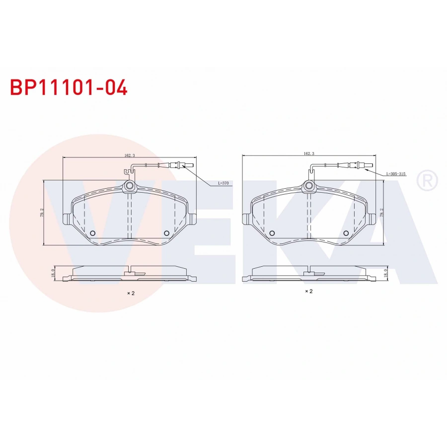 FREN BALATA ON FISLI PEUGEOT 407 (6D) 2.0 HDI 2004-2011 / PEUGEOT 407 (6D) 2.0i 2004-2011 / PEUGEOT 607 (9D,9U) 2.0 HDI 2000- / CITROEN C6 (TD) 3.0 V6 2005- / PEUGEOT 607 (9D,9U) 3.0i 2000-