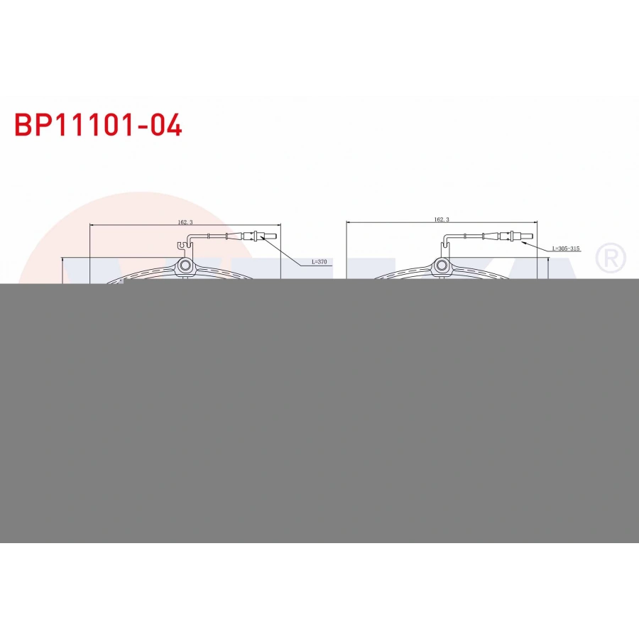 FREN BALATA ON FISLI PEUGEOT 407 (6D) 2.0 HDI 2004-2011 / PEUGEOT 407 (6D) 2.0i 2004-2011 / PEUGEOT 607 (9D,9U) 2.0 HDI 2000- / CITROEN C6 (TD) 3.0 V6 2005- / PEUGEOT 607 (9D,9U) 3.0i 2000-