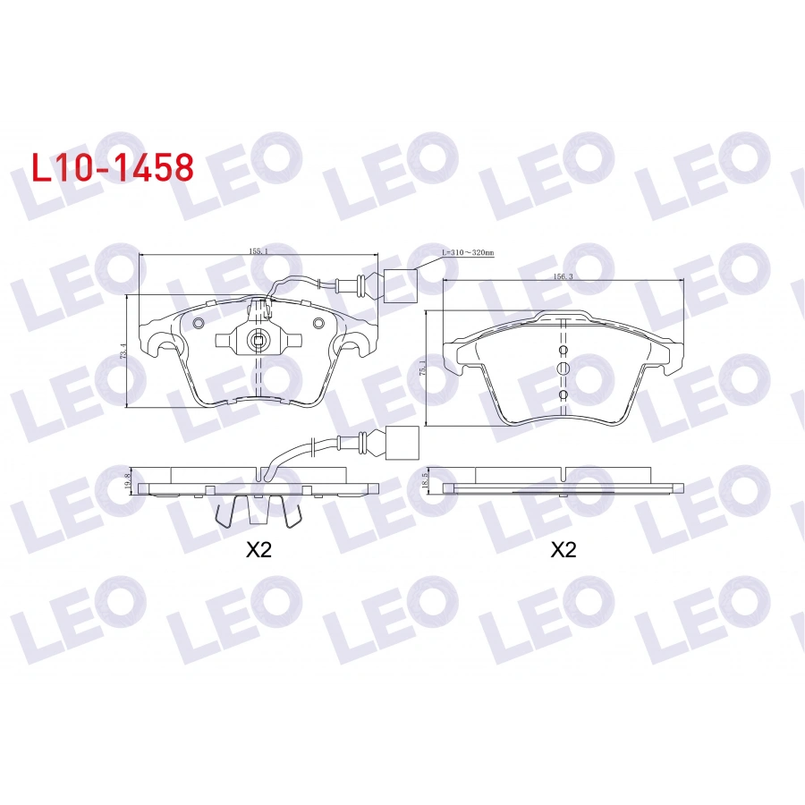 FREN BALATA ON FISLI VOLKSWAGEN TOUAREG 3.2i V6 2002-2010 / TOUAREG 2.5 R5 TDI 2002-2010 / TOUAREG 3.0 V6 TDI 2002-2010 / PORSCHE CAYENNE 3.6i 2010- / PORSCHE CAYENNE 3.0 TDI 2002-2010