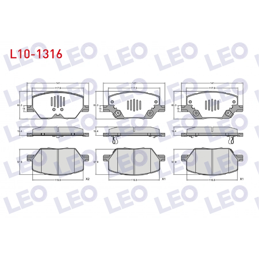 FREN BALATA ON IKAZLI FIAT 500X 1.4 2014- / FIAT 500X 1.6 2014- / JEEP RENEGADE (BU) 1.6 CRD 2014- / RENEGADE (BU) 2.0 CRD 2014-/ COMPASS 1.6 2017- / COMPASS 2.0 2017- / ALFA ROMEO TONALE 2022-