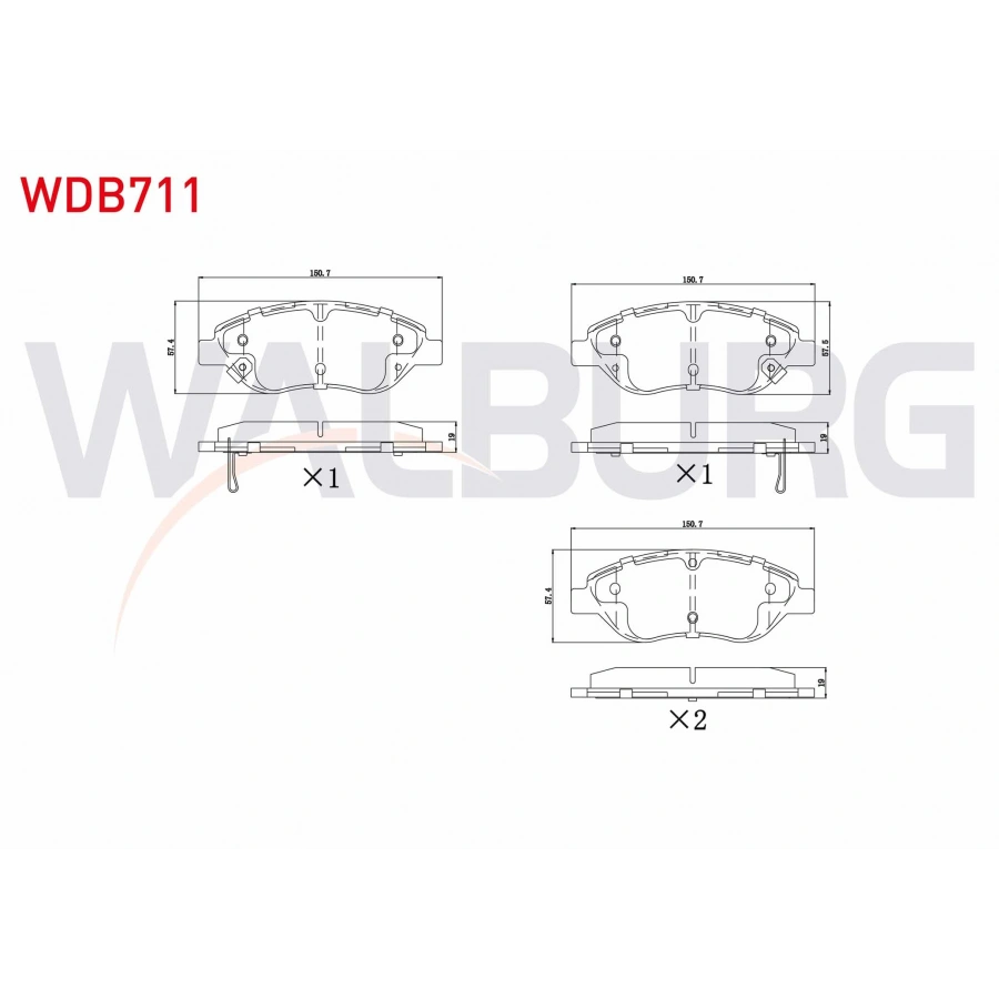 FREN BALATA ON IKAZLI FIAT EGEA 1.3 MJT 95 HP 2015-/ 1.4 T-JET 120 HP 2015-/ 1.6 MJT 120 HP 2015-/ 1.6 E-TORQ 110 HP 2015-/ 1.6 E-TORQ 120 HP 2015-/ 1.4 FIRE 95 HP 2015-