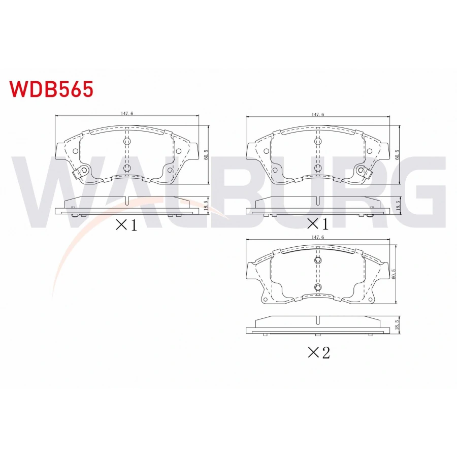 FREN BALATA ON IKAZLI OPEL ASTRA J 1.3 CDTI 15 JANT 19.00mm 2009-2016 / 1.4i 2009-2016 / 1.6i 2009-2016 /CHEVROLET CRUZE (J300) 1.6 2009-2014 /CRUZE (J305) 1.6 2011-2014/AVEO (T300) 1.2 16v 2011-2014