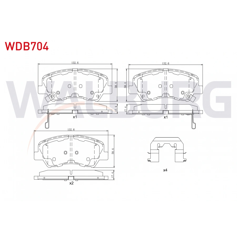 FREN BALATA ON IKAZLI TEL DELIKLI HYUNDAI ACCENT BLUE 1.4 CVVT 2012-/ 1.6 CRDI 2012-/ BAYON (BC3) 1.4 MPI 2021-/ KIA RIO III 1.4 CRDI 2011-2014/ RIO III 1.4 CVVT 2011-2014/RIO III 1.25 CVVT 2011-2014