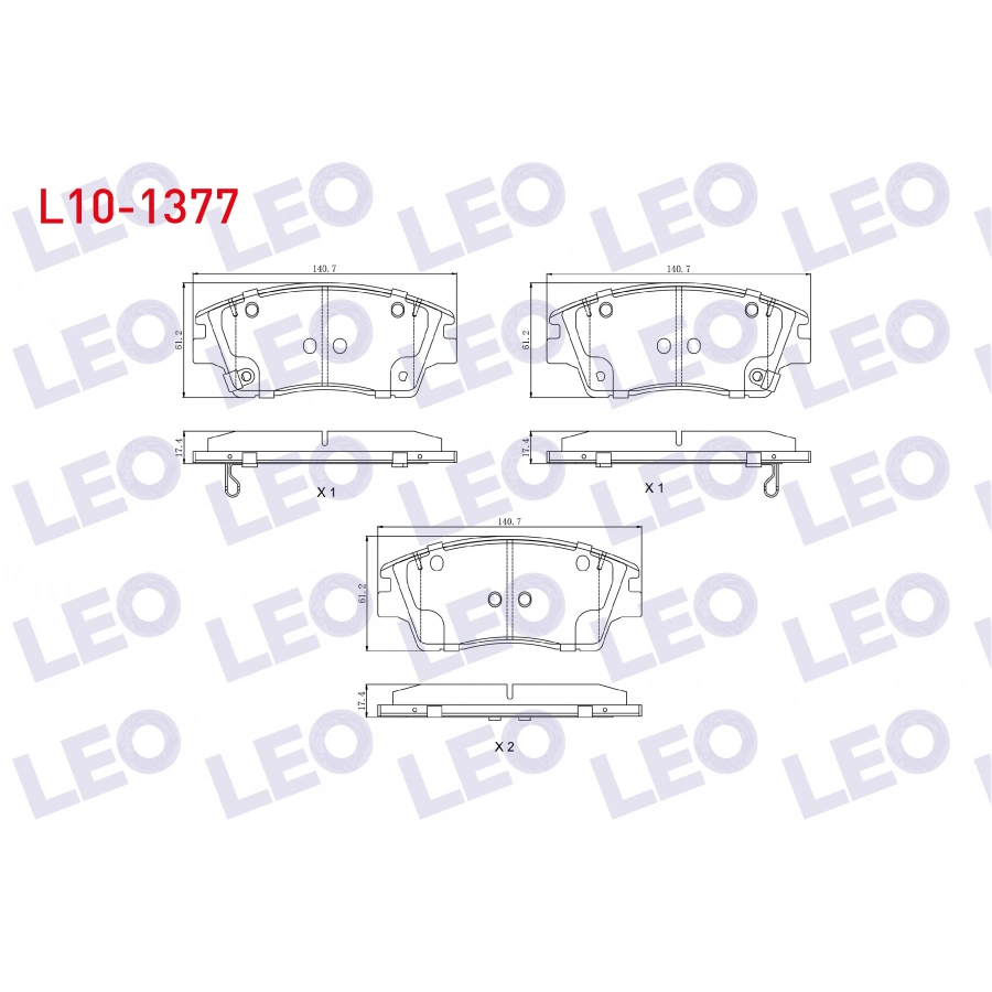 FREN BALATA ON IKAZLI TEL DELIKLI HYUNDAI TUCSON (TLE) 1.6 T-GDI 2015- / TUCSON (TLE) 1.6 GDI 2015- / TUCSON (TLE) 2.0 CRDI 2015- / KIA SPORTAGE (QL) 1.6 GDI 2015- / SPORTAGE (QL) 2.0 CRDI 2015-