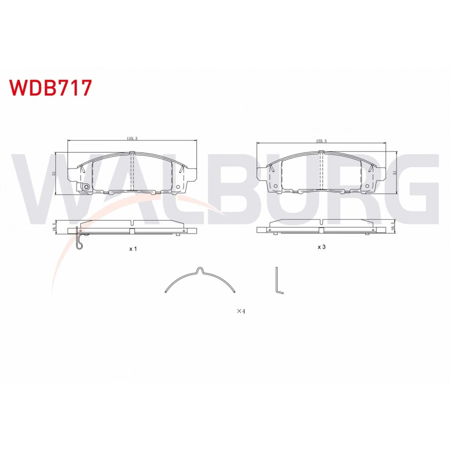 FREN BALATA ON IKAZLI TEL DELIKLI MITSUBISHI L 200 2.4 DI-D 2015- / FIAT FULLBACK PICK-UP 2.4 D 2016-