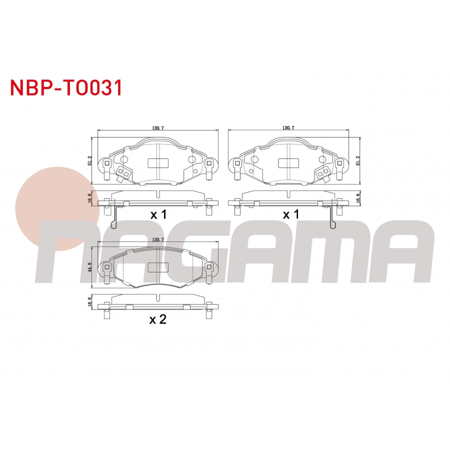 FREN BALATA ON IKAZLI TOYOTA YARIS 1.5 VVT-I 1999-2005/ YARIS 1.4 D-4D 1999-2005/YARIS VERSO 1.3 VVT-I 1999-2005/YARIS VERSO 1.4 D-4D 1999-2005/YARIS VERSO 1.5 VVT-I 1999-2005