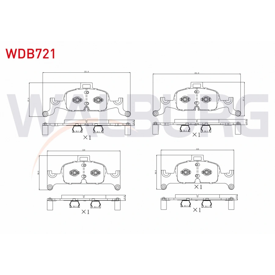 FREN BALATA ON IKAZLI (YENGEC TIP) AUDI A4 (8W2,B9) 1.4 TFSI - 2.0 TDI 2015-/ A4 QUATTRO 2.0 TDI 2015-/ A4 ALLROAD QUATTRO 3.0 TDI 2016-/ A5 1.4 TFSI 2017-/ A5 2.0 TDI 2017-/ Q5 2.0 TDI 2016-