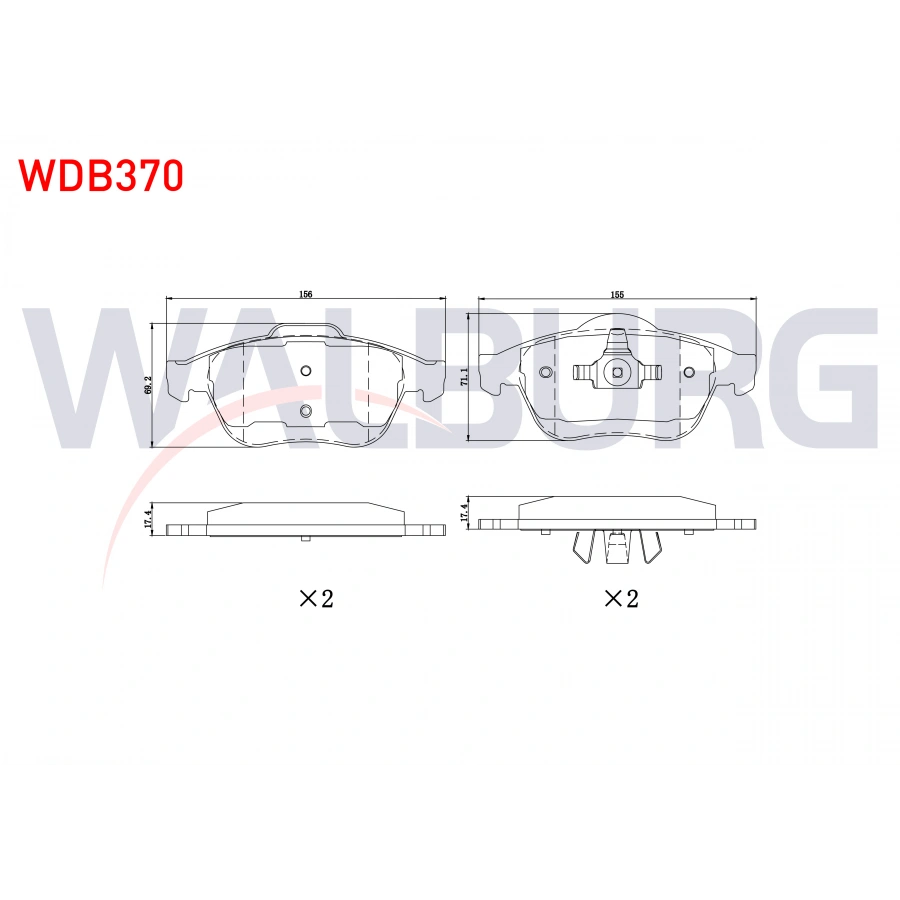 FREN BALATA ON RENAULT LAGUNA II 1.6i 16v 16 JANT 2001-2007/ LAGUNA II 1.8i 16v 16 JANT 2001-2007/ LAGUNA II 2.0i 16v 17 JANT 2001-2007 / LAGUNA II 1.9 DCI 17 JANT 2001-2007