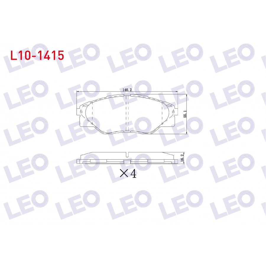 FREN BALATA ON TOYOTA HI-LUX PICK UP (TGN1_, GGN2_, GGN1_, KUN2_, KUN1_) 2.5 D-4D 4X2 15.60mm 2005-