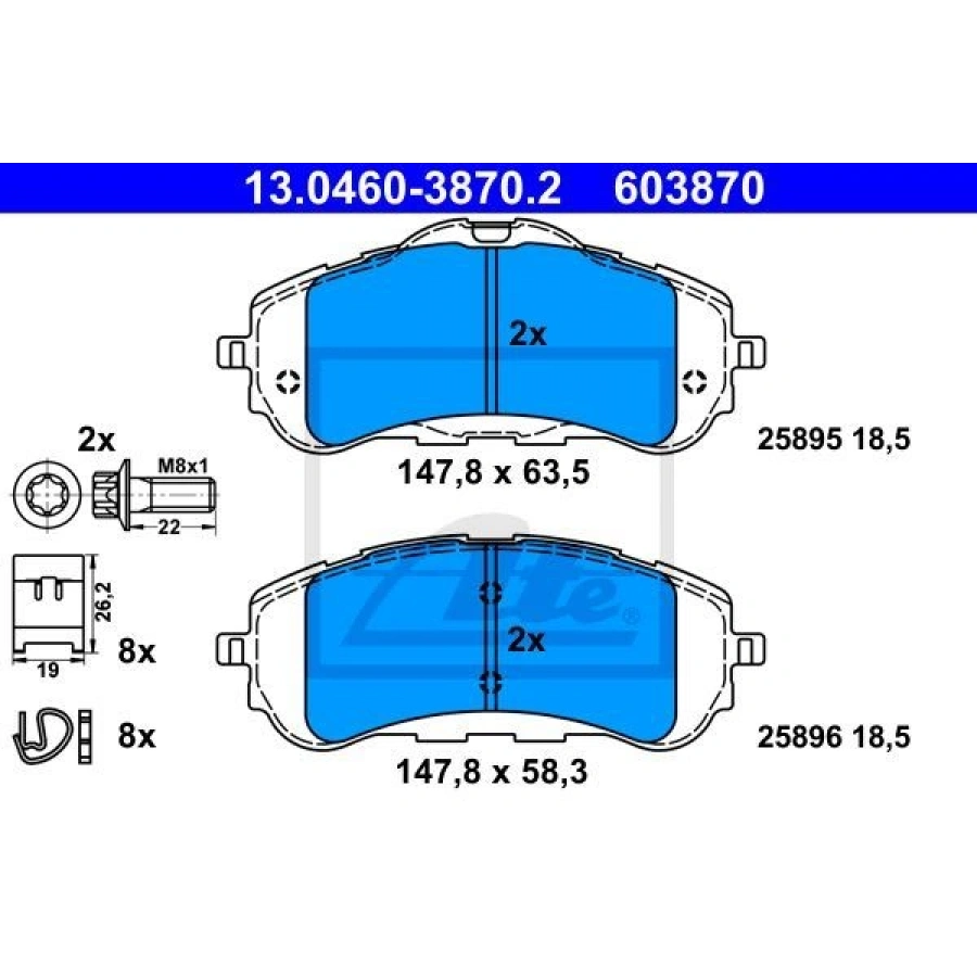 FREN BALATASI SERAMİK ARKA 268 MM GRANDLAND X COMBO E 5008 RIFTER 308 II 3008 508 II BERLİNGO C4 PICASSO C5 III C5 AIRCROSS 18>