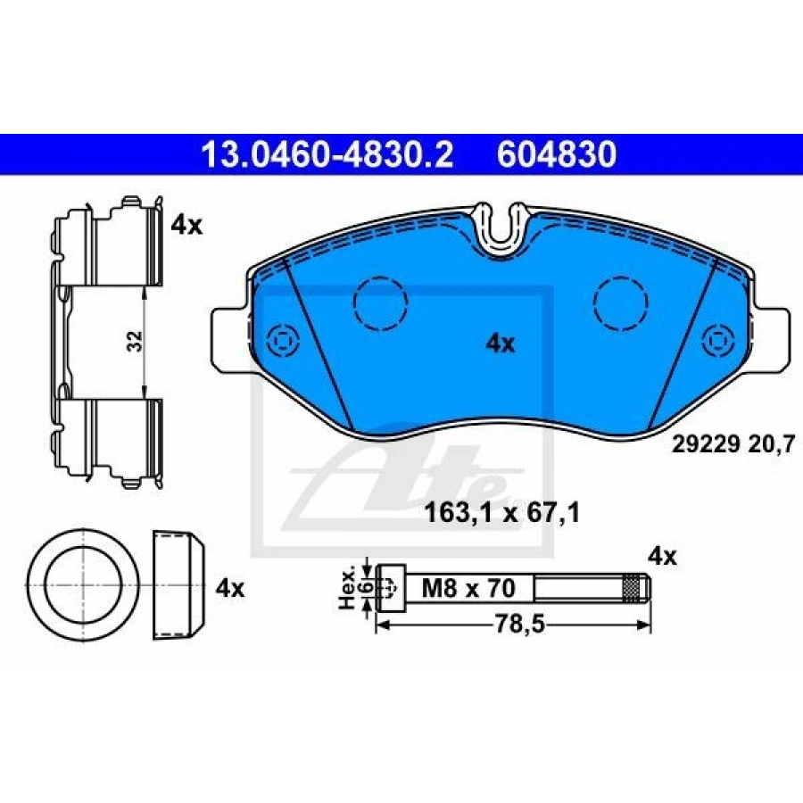FREN BALATASI ÖN 131MM RANGE ROVER III 05 TAMİR TAKIM KİT