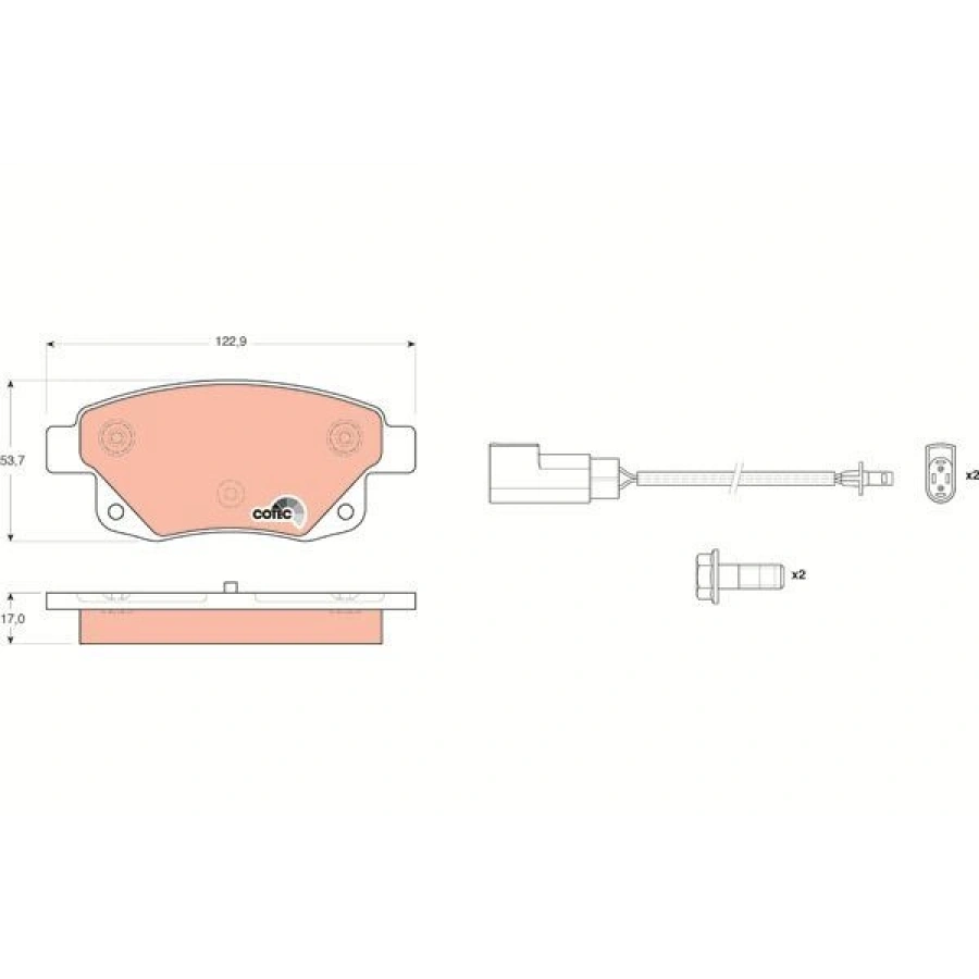 FREN BALATASI ÖN 151MM KABLOLU SCORPIO A3 86 15 INC TAMİR TAKIM KİT