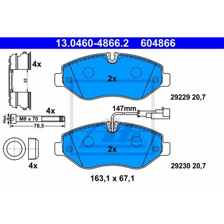 FREN BALATASI ÖN MERCEDES 222 V222 X222 S350 BLUETEC-S350 BLUETEC 4-MATİC 13 SL R231 350 12