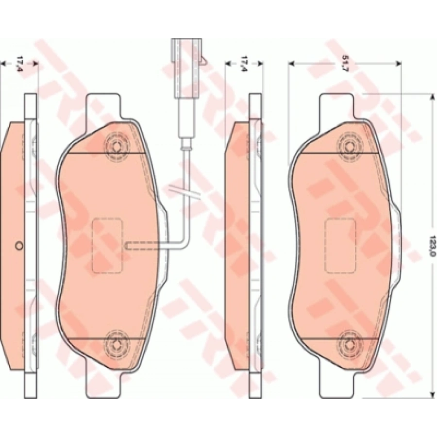 FREN BALATASI ÖN TEK FISLI AKSESUARLI LINEA/DOBLO/FIORINO/G.PUNTO/CORSA/NEMO-FORD KA BM 03-