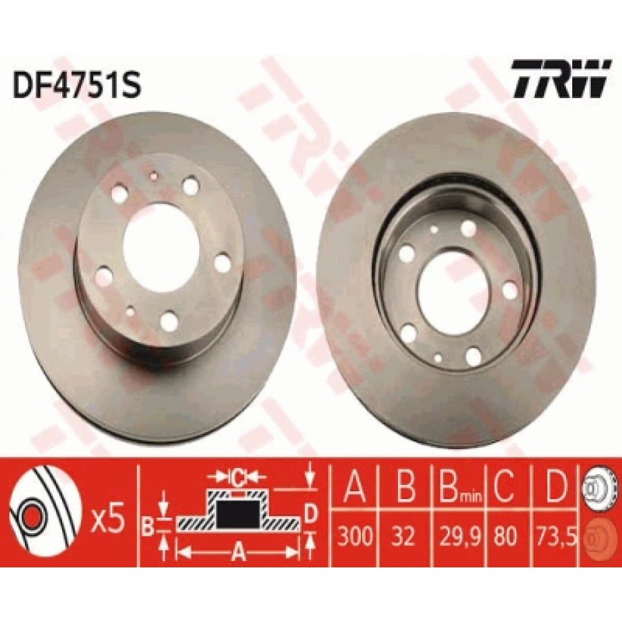 FREN DISKI ADET 300MM DUCATO V/KARSAN JEST/BOXER/JUMPER BM 06-