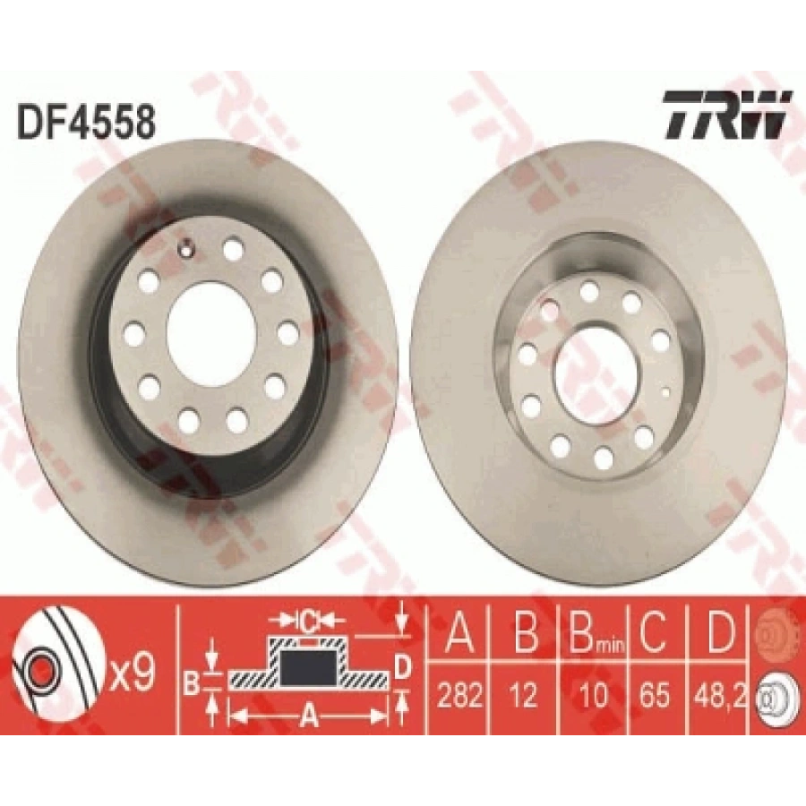 FREN DISKI ARKA 24382 / DDF1306 / DF4558 (ADET FIYAT) GOLF5-GOLF6-JETTA-PASSAT-A3-LEON BM 04-13