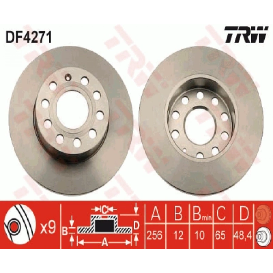 FREN DISKI ARKA 36215 / DDF1276 (TAKIM FIYAT) CADDY-GOLF5-GOLF6-JETTA-A3-LEON BM 04-13