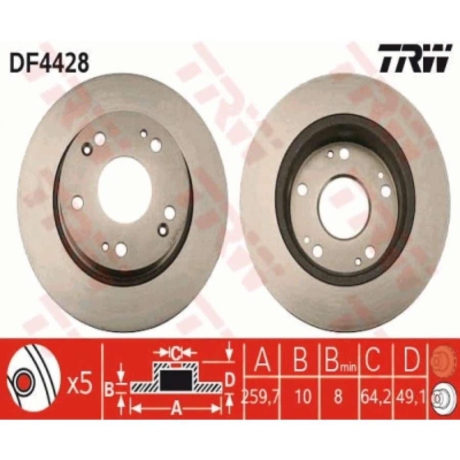 FREN DISKI ARKA . ACCORD (CL) 2.0:2.4 03-07