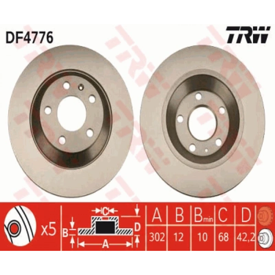 FREN DISKI ARKA DDF1850 (TAKIM FIYAT) A6 BM 05-11