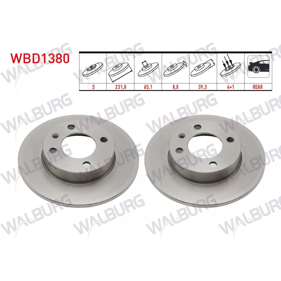 FREN DISKI ARKA DUZ KAPLAMALI 4 BJN 231,80X8,80X65,10X39,30 VOLKSWAGEN POLO 1.6 1995-2001/POLO 1.4 TDI 1995-2001/POLO CLASSIC 1.6 1995-2001/CORDOBA 1.9 TDI - 1.6 99-02/IBIZA II 1.9 TDI - 1.6i 93-02