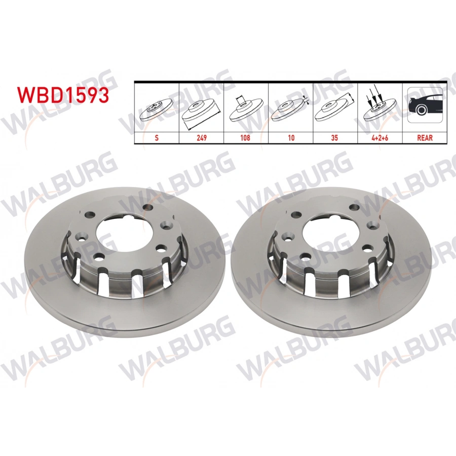 FREN DISKI ARKA DUZ 4 BJN 249X10X108X35 OPEL CORSA F 1.2 - 1.5 D 2019- / PEUGEOT 2008 1.5 BlueHDI 2018-/ 208 1.5 BlueHDI 2018- / DS AUTOMOBILES DS3 CROSSBACK 1.5 BLUEHDI 2019-