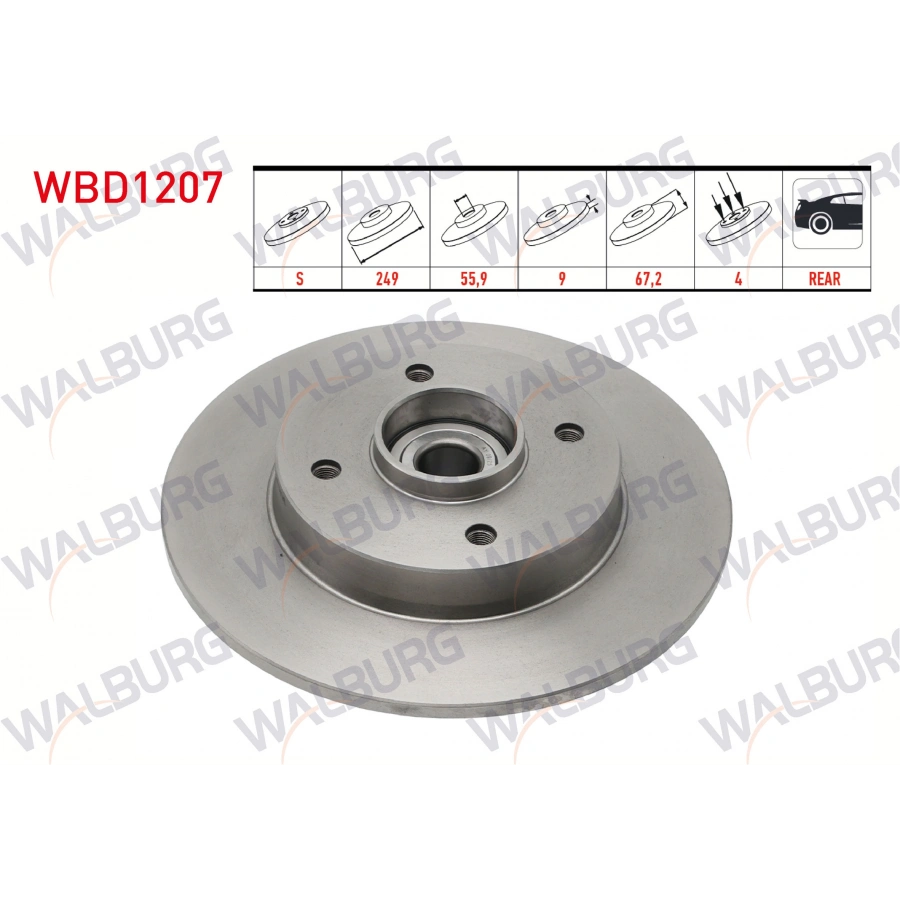FREN DISKI ARKA DUZ 4 BJN 249X9X59,92X67 307 1.6 HDI PORYA RULMANLI MANYETIK ABS OKUYUCU 2000-2007/207 1.4 HDI-1.6 HDI-1.6 2006-2012/C4 1.6 HDI 2004-2009/CACTUS 1.6 eHDI 2014-/DS3 1.6 E-HDI 2009-2013