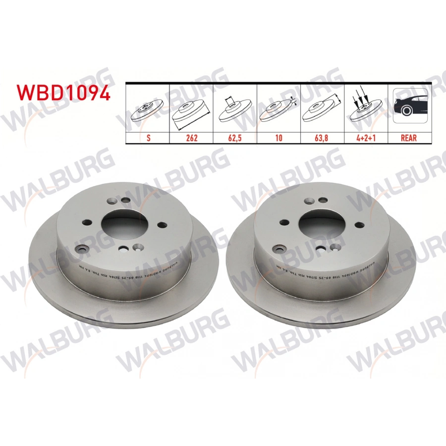 FREN DISKI ARKA DUZ 4 BJN 262X10X62,5X64,5 HYUNDAI ACCENT ERA 1.4i 16v - 1.5 CRDI -1.6 CVVT 2006-2012/ I20 1.2 D-CVVT - 1.4 CVVT - 1.4 CRDI 2008-2015/ KIA RIO II 1.4i 16v - 1.5 CRDI 2006-2011