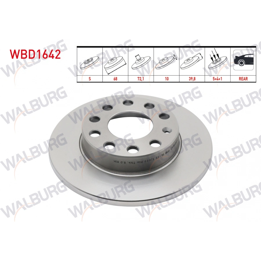 FREN DISKI ARKA DUZ 5 BJN 245X10X68X39,8 AUDI A4 (8E2) 2000-2004/ A4 (8EC) 2004-2008/ SEAT EXEO (3R2) 2008-2013